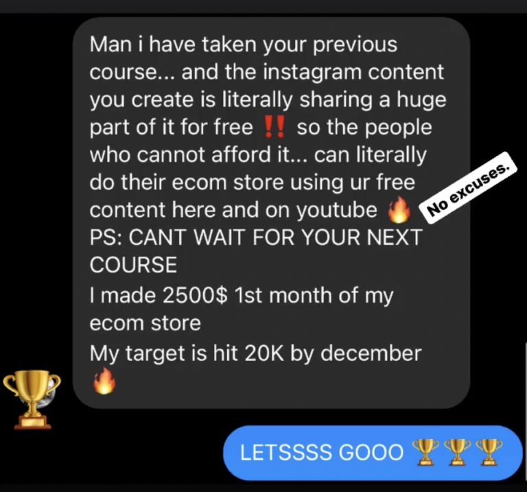Wolfofbey student testimonial screenshot 102