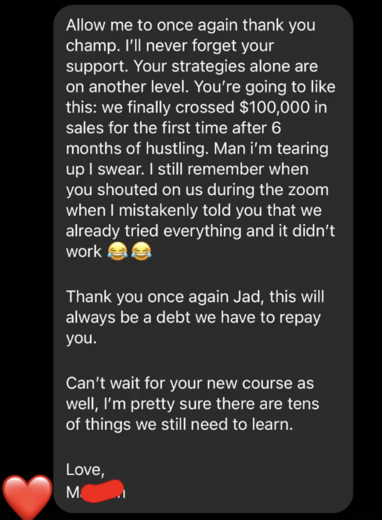 Wolfofbey student testimonial screenshot 104